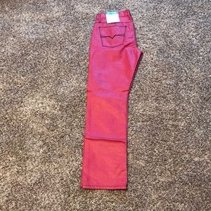 Guess slim straight red wash jeans